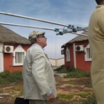 Jean 5T0JL inspecting the antenna building progress