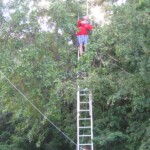 SP9FOW and SP6JIU repairing the 160m vertical