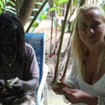 Kate SQ7OYL learns how to make some interesting staff from grass