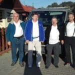 L-R: SP6EQZ, SP6JIU, SP6FXY, SP9FOW. Right before starting their car journey to Prague